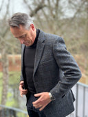 Patrick blazer, grey/blue check, Harris Tweed