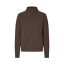 Glencoe Ladies Roll Neck rullekravesweater, Porcupine brun, Geelong lammeuld