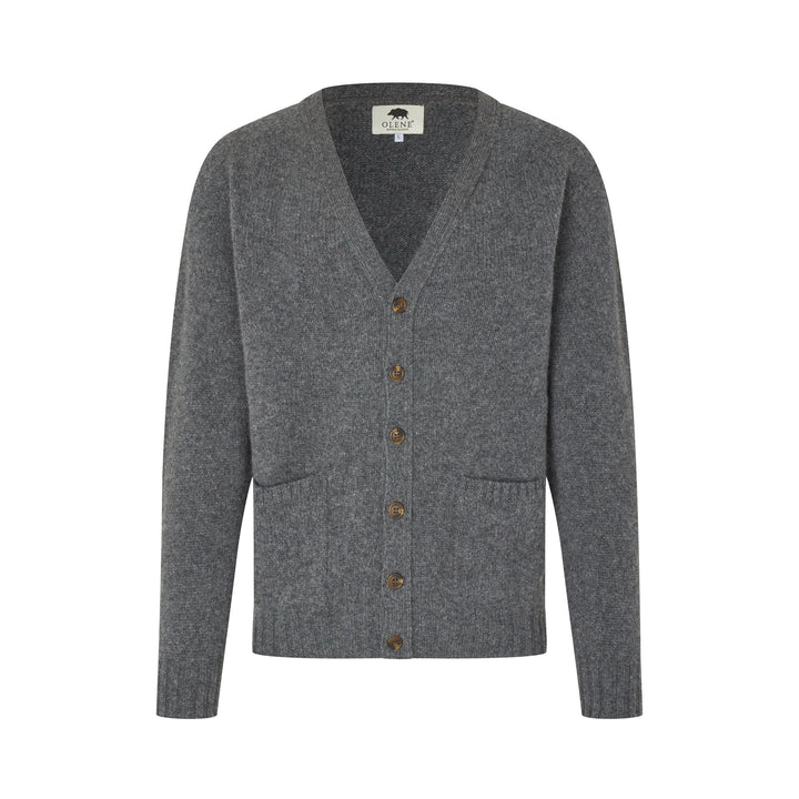 Edinburgh Wool Cardigan, Derby Grey, Geelong lammeuld