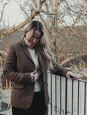 Carola blazer dame, Harris Tweed, country houndstooth