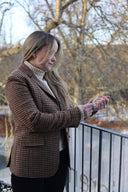 Carola blazer dame, Harris Tweed, country houndstooth