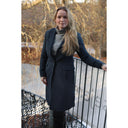 Emilia Tweed Coat dame, Cashmere and Wool Tweed, blue herringbone farve 610