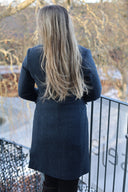 Emilia Tweed Coat dame, Cashmere and Wool Tweed, blue herringbone farve 610