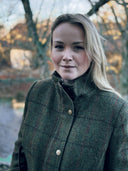 Bailey Field Coat dame, Harris Tweed, green overcheck