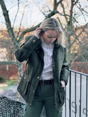 Bailey Field Coat dame, Harris Tweed, green overcheck