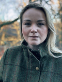 Bailey Field Coat dame, Harris Tweed, green overcheck