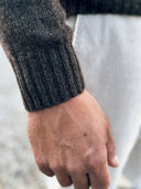Orton Jumper rundhalset sweater, Porcupine brun, Geelong lammeuld