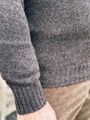 Orton Jumper rundhalset sweater, Porcupine brun, Geelong lammeuld