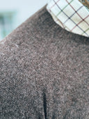 Orton Jumper rundhalset sweater, Porcupine brun, Geelong lammeuld