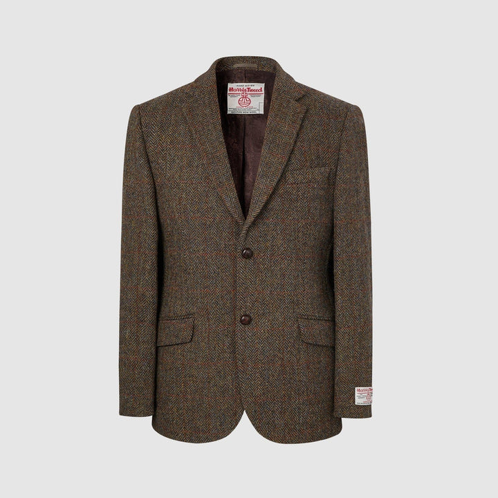 Patrick blazer, brun herringbone, Harris Tweed