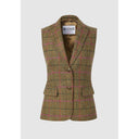 Pippa Waistcoat Yorkshire Tweed, gulgrøn med pink tern