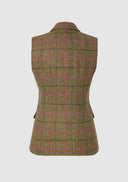 Pippa Waistcoat Yorkshire Tweed, gulgrøn med pink tern