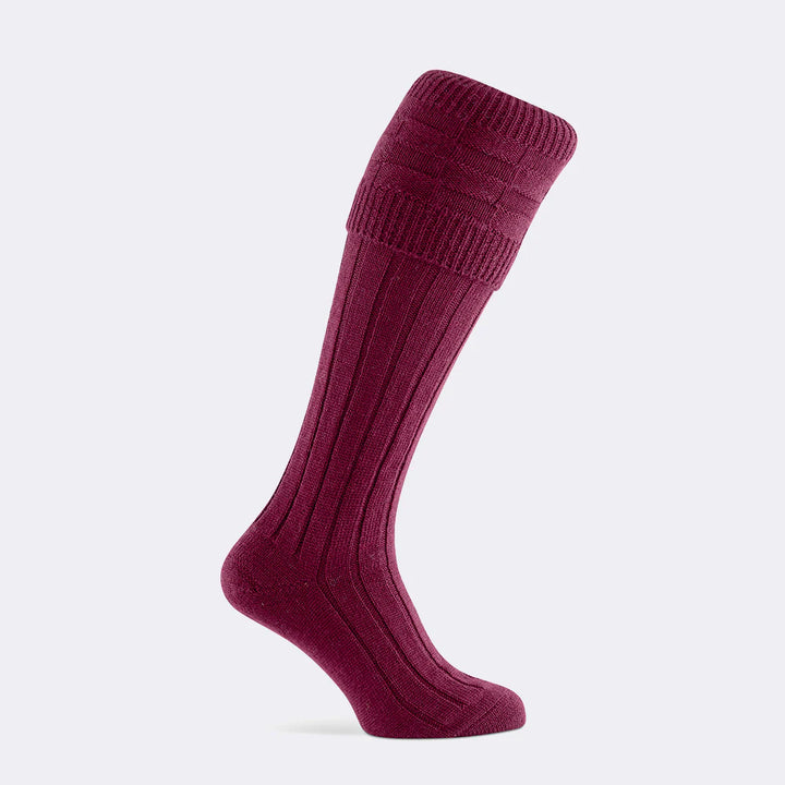Pennine Portland jagtstrømper, uld, vinrød burgundy