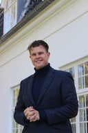 Patrick blazer, navy marineblå herringbone, Yorkshire Tweed