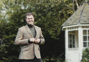 Patrick blazer, gulgrøn m. pink tern, Yorkshire Tweed