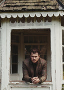 Patrick blazer, gulgrøn m. pink tern, Yorkshire Tweed