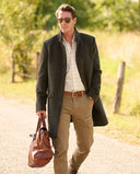 Paul frakke, uld-cashmere mix, oliven