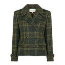 Lansdowne Check Short Pea Coat, creen ochre check