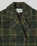 Lansdowne Check Short Pea Coat, creen ochre check