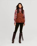 Glouchestershire Ladies Shoot Waistcoat vest, tweed, amber burnt orange