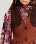 Glouchestershire Ladies Shoot Waistcoat vest, tweed, amber burnt orange