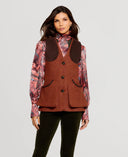 Glouchestershire Ladies Shoot Waistcoat vest, tweed, amber burnt orange