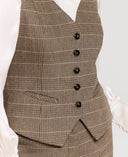 Kensington Tweed Waistcoat, Sage and Chocolate Check