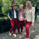 Chinos med opslag, dame, rød