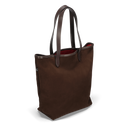Suede Tall Tote, brun ruskind, fremstillet i England