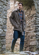 Balerno Waxed Barn Coat fritidsjakke med ternet for