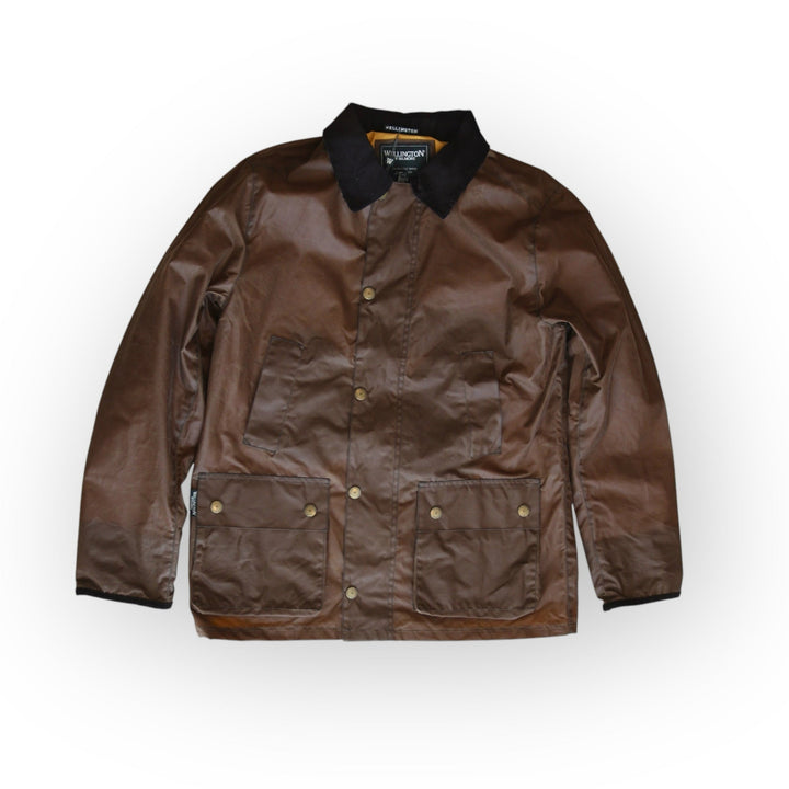 Starberg mens summer oilskin jacket, quiltet for, lys brun