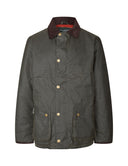 Starberg mens winter oilskin jacket, quiltet for, olivengrøn