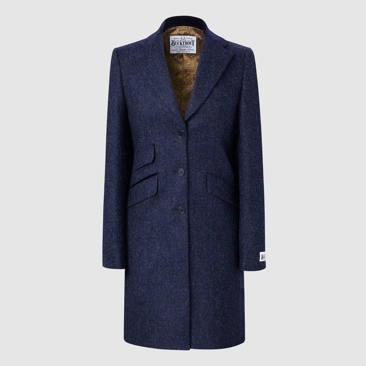 Tori 3/4 Ladies Coat frakke af Yorkshire Tweed, navy