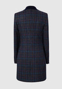 Tori 3/4 Ladies Coat frakke af Yorkshire Tweed, navy multicheck