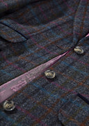 Tori 3/4 Ladies Coat frakke af Yorkshire Tweed, navy multicheck