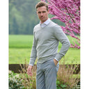 Tommy pullover modern fit, V-hals, bomuld, lys grå