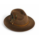 Brushed Wool Felt Fedora Hat - truffle