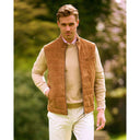 Veikko vest, ruskind, cognac