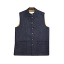 William Tweed Gilet vest med Nehru krave, Yorkshire Tweed, blå