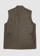 William Tweed Gilet vest med Nehru krave, Yorkshire Tweed, natural