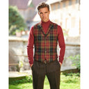 Wales tweed vest, Harris Tweed, vinrød/blå/grøn tern - check of island