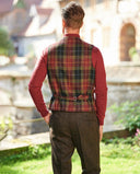 Wales tweed vest, Harris Tweed, vinrød/blå/grøn tern - check of island