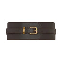 Wide Leather Wrap Belt, dark chocolate mørkebrun
