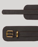 Wide Leather Wrap Belt, dark chocolate mørkebrun