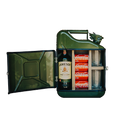Jerrycan minibar, mellemstørrelse jerrycan med 2 glas, grøn