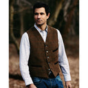 Alcott Formal Waistcoat, vest, Derby Tweed, brun med rød stribe