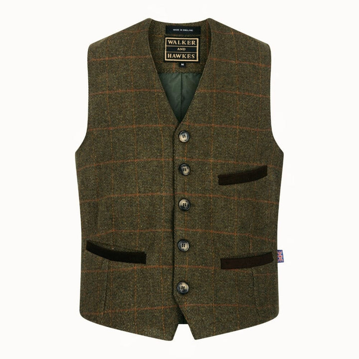 Alcott Tweed Formal Waistcoat, vest, mørk grøn