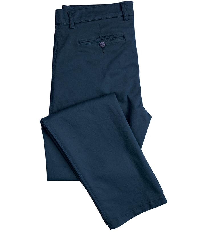 Beauly chinos, let buks, marineblå m. stretch