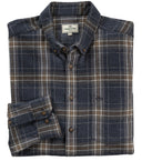Pitlessie Brushed Flannel Check skjorte, blå/brun/hvid tern