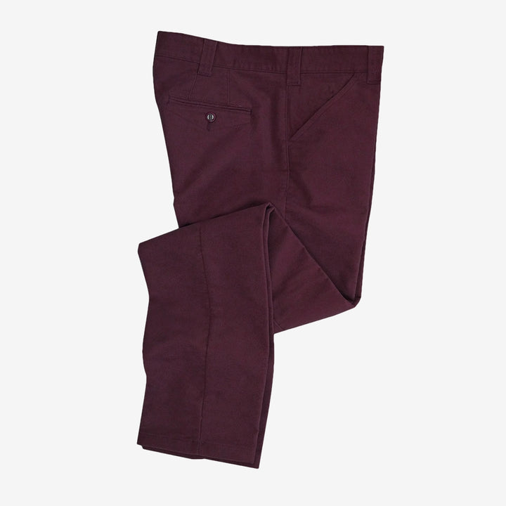 Carrick Mens moleskin bukser, vinrød m. stretch